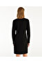 Button Detailed Long Sleeve Crew Neck Short Dress - 4