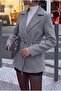 Gray Tie-Dye Detailed Comfortable Fit Cashmere Cardigan/Jacket - 2