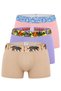 Cotton Lycra Flexible Fabric Printed Colorful Patterned Set of 3 Men's Boxers