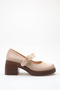 Women's Special Design Platform Heeled Elegant Buckled Straps Mink Suede Ballerina Loafers Moccasin Shoes - 2