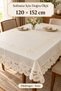 Cream 120X152 cm Lace Look Pvc Tablecloth Liquid Proof Wipeable Kitchen Table Cover Luxury - 4