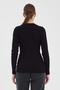 Women's 100% Cotton Hair Knit V-Neck Knitwear Sweater - Black - 4