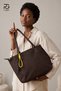 Original Women's Large Volume Shopper Bag Waterproof Parachute Fabric Lined & Durable Zippered Tote Bag Special Design Oversized Shoulder & Arm Bag for School, University, Work, Sports, Travel, Daily Use - 4