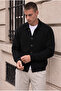 Palermo Oversize Thessaloniki Knitted Buttoned Men's Knitwear Cardigan - Black - 5