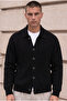 Palermo Oversize Thessaloniki Knitted Buttoned Men's Knitwear Cardigan - Black - 6