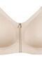 Women's Plus Size Front Zipper Wire-Free Seamless Laser Bra - Nude - 4