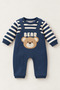 Boy Baby 100% Cotton 3-18 Months Navy Blue Baby Jumpsuit - 3