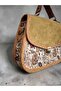 Authentic Patterned Suede Cover Hand and Shoulder Bag - 6