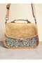 Authentic Patterned Suede Cover Hand and Shoulder Bag - 2
