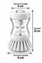 Practical Dishwashing Brush with Liquid Detergent Container Gray (2 Pieces) - 3