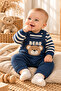 Boy Baby 100% Cotton 3-18 Months Navy Blue Baby Jumpsuit