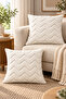 Plush Decorative Throw Pillow Cover Nordic Zigzag-Herringbone Set of 2 / 4 42X42 cm