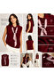 Scarf-Adorned Knitwear Sweater – Burgundy, Buttoned, Stylish Knit - 2