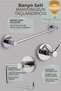 3-Piece Stainless Brass Chrome Bathroom Accessory Set - Towel Holder, Toilet Paper Holder, and Hanger Set