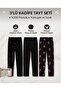 Girl's Corded Fabric Velvet 100% Cotton Patterned 3-Piece Set Leggings Set