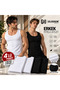 Gd Goldoremi 4-Pack, Men's Premium 100% Cotton White Halter Neck Sports Lycra Ribbed Camisole Boxed Undershirt