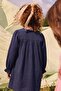 Organic Muslin Dress Navy Blue for Ages 2-10 - 2