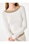 Viscose Blended Gathered Boat Neck Layered Long Sleeve T-Shirt - 5