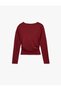 Slim Fit Long Sleeve Degaje Collar Draped T-Shirt - 8