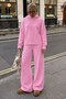 Pink Hooded Women's Knitwear Set Mg2892
