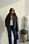 Leather Jacket with Hidden Pockets Aci Brown - 6