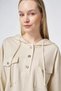 Hooded Rayon Sweatshirt Cream - 7