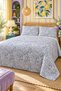 Leaf Patterned Bedspread 200X220 Double Pique Set - 3