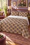 Flower Pattern Double Printed Pique (200x220 Cm) Brown - 3