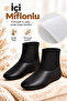 Unisex Black Genuine Sheepskin Thermo Mest - 4