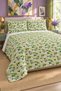 Green Floral Patterned Bedspread 200X220 Double Pique Set - 2