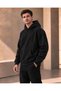 Unisex Oversize Hooded Kangaroo Pocket 3 Thread Raster Sweatshirt - 2
