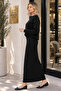 6109 Pearl Detailed Gilet Knitwear Set Black - 2