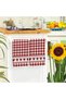 2pcs 2-Pack, Simple Red and White Plaid Heart-Shaped Kitchen Towels, Suitable for Cooking and Baking - 7