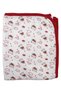 بطانية أطفال من القطن الممشط بطبقة واحدة منقوشة باللون الأحمر الكريمي - 3