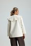 Yael Kaşe Premium Collar Detailed Ecru Short Coat - 6