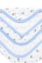Teddy Bear Patterned Combed Cotton Single Layer Cream Light Blue Baby Blanket (80X80 cm) - 4