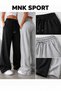 2 Pieces of Sweatpants, Black and Gray, Loose-Legged, Comfortable Fit Sweatpants - 4