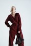 Adara Belted Burgundy Double Breasted Collar Jumpsuit - 5