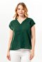 Short Cap Sleeve Gülizar Şile Bezi Summer Embroidered Blouse Green Ysl