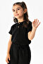 Short Sleeve Western Summer Muslin Girls' Tshirt Black Syh - 4