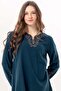 Long Sleeve Nevin Embroidery Detailed V-Neck Summer Shile Fabric Authentic Blouse Petrol Ptrl - 4