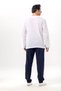 Long Sleeve Şile Diaper Crew Neck Men's Summer Tshirt White 3001 - 2