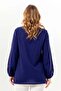 Long Sleeve Nevin Embroidery Detailed V-Neck Summer Şile Fabric Authentic Blouse Purple Purple - 2