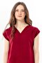 Short Cap Sleeve Gülizar Şile Bezi Summer Embroidered Blouse Burgundy Brd - 5