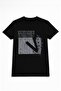 Men's Crew Neck Print Detail Black T-Shirt - 2