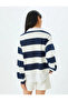 Women's Sweat 5Wal10446Ik Navy Blue Striped - 2