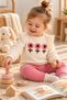 Girl baby floral embroidered ruffled ribbed top and bottom 2-piece set 3-6-9-12 months - 3