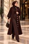 Women's oversized beardy knit long cardigan with button detail - 4