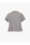 Slim Fit Peter Pan Collar Short Balloon Sleeve Gingham Shirt - 8
