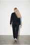 Women's Black Zippered Oversize Tracksuit Top and Bottom Set - 4